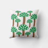 グリーンマッシュルームのパターン クッション (裏面)