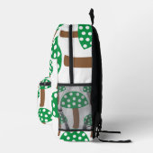 グリーンマッシュルームのパターン プリントバックパック (右)