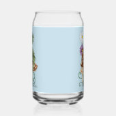 グリーンマッシュルームドラゴンファンタジー花 ガラス缶 (左)