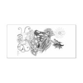 グリーンマッシュルームドラゴンファンタジー花 ラバースタンプ (インプリント)