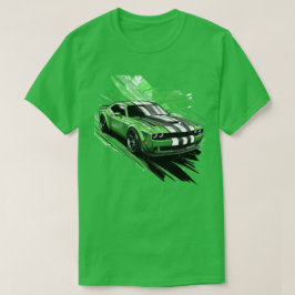 グリーンマッスルカーターボスポーツレースカー Tシャツ