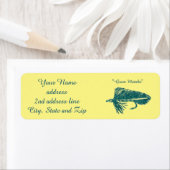 グリーンマトゥカストリーマー、フライ釣り、フライ結びアート ラベル (インサイチュ)