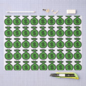 グリーンマネーバッグパターンティッシュペーパー 薄葉紙 (クラフト)