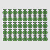 グリーンマネーバッグパターンティッシュペーパー 薄葉紙 (正面)