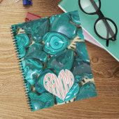 グリーンマラカイトクリスタルハート祖母 ノートブック