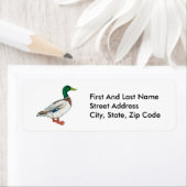 グリーンマラードアヒル狩り自然アート ラベル (インサイチュ)