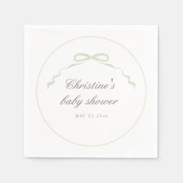 グリーンマラードアヒル赤ちゃんシャワーナプキンス スタンダードカクテルナプキン