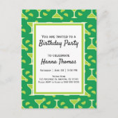 グリーンマルガリタメキシカンドリンク誕生日 インビテーションポストカード (正面)