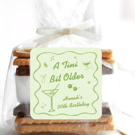 グリーンマルティーニをテーマにした誕生日パーティー スクエアシール