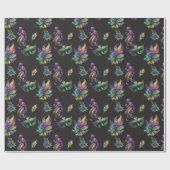 グリーンマルディグラスマスク ラッピングペーパー (フラット)