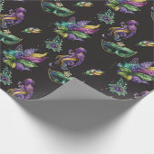 グリーンマルディグラスマスク ラッピングペーパー (角)