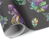 グリーンマルディグラスマスク ラッピングペーパー (ロールコーナー)