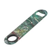 グリーンマルーンホワイトステンレス鋼ボトルオープナー スピード栓抜き (裏面アングル)