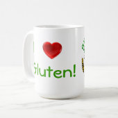 グリーンマンのベーカリー- I愛グルテンのマグ コーヒーマグカップ (正面左)