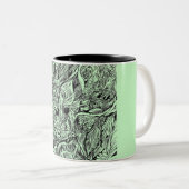 グリーンマンの木製精神のコーヒー・マグ ツートーンマグカップ (正面右)