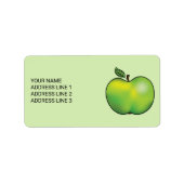 グリーンマンガアップルイラストレーションカスタム文字 ラベル (正面)