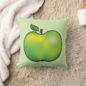 グリーンマンガアップルフルーツイラストレーション クッション (ブランケット)