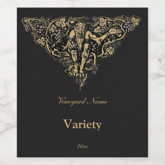 グリーンマンゴブリンフォーングレープヴィンアンティーク ワインラベル (シングルラベル)