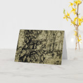 グリーンマンセピアカード カード (黄色い花)