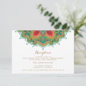 グリーンマンダラの結婚式の招待状カード エンクロージャーカード (スタンド正面)