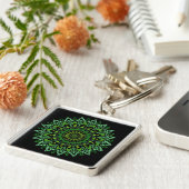 グリーンマンダラキーチェーン キーホルダー (側面)