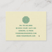 グリーンマンダラシンボルヨガクラス ロイヤリティカード (裏面)