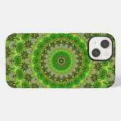 グリーンマンダラホイール iPhoneケース (裏面横)
