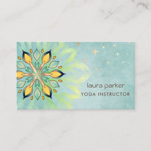 グリーンマンダラホリスティックンロータスフローラ禅ヨガ 名刺 (正面)
