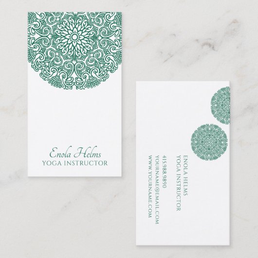 グリーンマンダラユニバースシンボルヨガインストラクター 名刺 (正面/裏面)