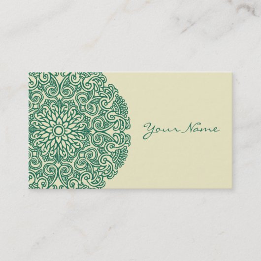 グリーンマンダラユニバースシンボルヨガホリスティック 名刺 (正面)