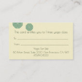 グリーンマンダラヨガインストラクター ロイヤリティカード (裏面)