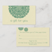 グリーンマンダラヨガギフト券 名刺 (正面/裏面)