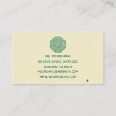 グリーンマンダラヨガクラス ロイヤリティカード (裏面)