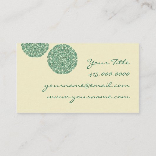 グリーンマンダラ宇宙のシンボル 名刺 (裏面)
