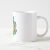 グリーンマンダラ水絵画色の骨中国マグカップ ジャンボコーヒーマグカップ (右)