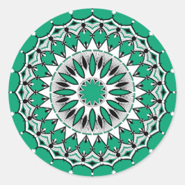 グリーンマンダル(デザイン1)ステッカー ラウンドシール