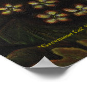 グリーンマンブラックキャット自然森林芸術 ポスター (角)