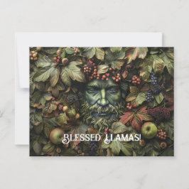 グリーンマンラムマスグリーティングカード ポストカード