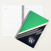 グリーンマンリーレトロ抽象芸術カスタムモノグラム プランナー手帳 (ディスプレー)