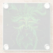 グリーンマン妖精離れズブラック ガラスコースター (裏面)