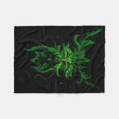 グリーンマン妖精離れズブラック フリースブランケット (正面(横))