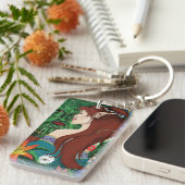 グリーンマン小妖精や小人ファンタジーフローラ キーホルダー (正面右)