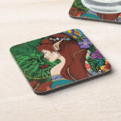 グリーンマン小妖精や小人ファンタジーフローラ コースター (左側)