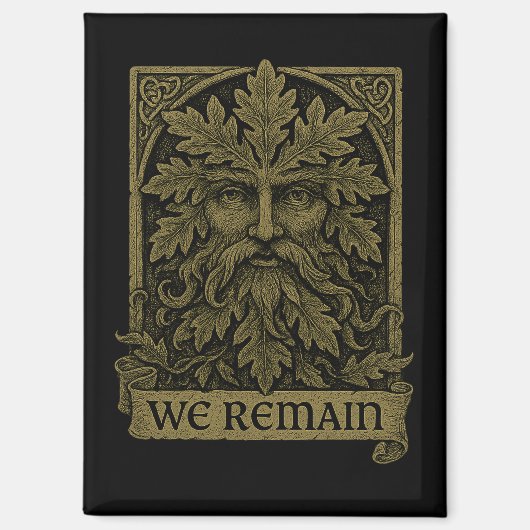 グリーンマン我々は残る異教のウィッカ信者キッチンマグネット マグネット (正面)