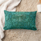 グリーンマン、フォレストキング、神異教の、ファンタジーアート ランバークッション (ブランケット)