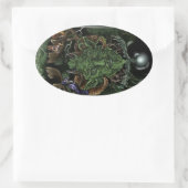 グリーンマン 楕円形シール (バッグ)