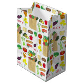 グリーンマーケットでの買い物 フルーツ 野菜 食品 ミディアムペーパーバッグ (正面アングル)