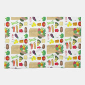 グリーンマーケットスーパーショッピングフルーツ野菜食品 キッチンタオル (横)