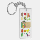 グリーンマーケットスーパーショッピングフルーツ野菜食品 キーホルダー (正面左)