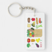 グリーンマーケットスーパーショッピングフルーツ野菜食品 キーホルダー (正面)